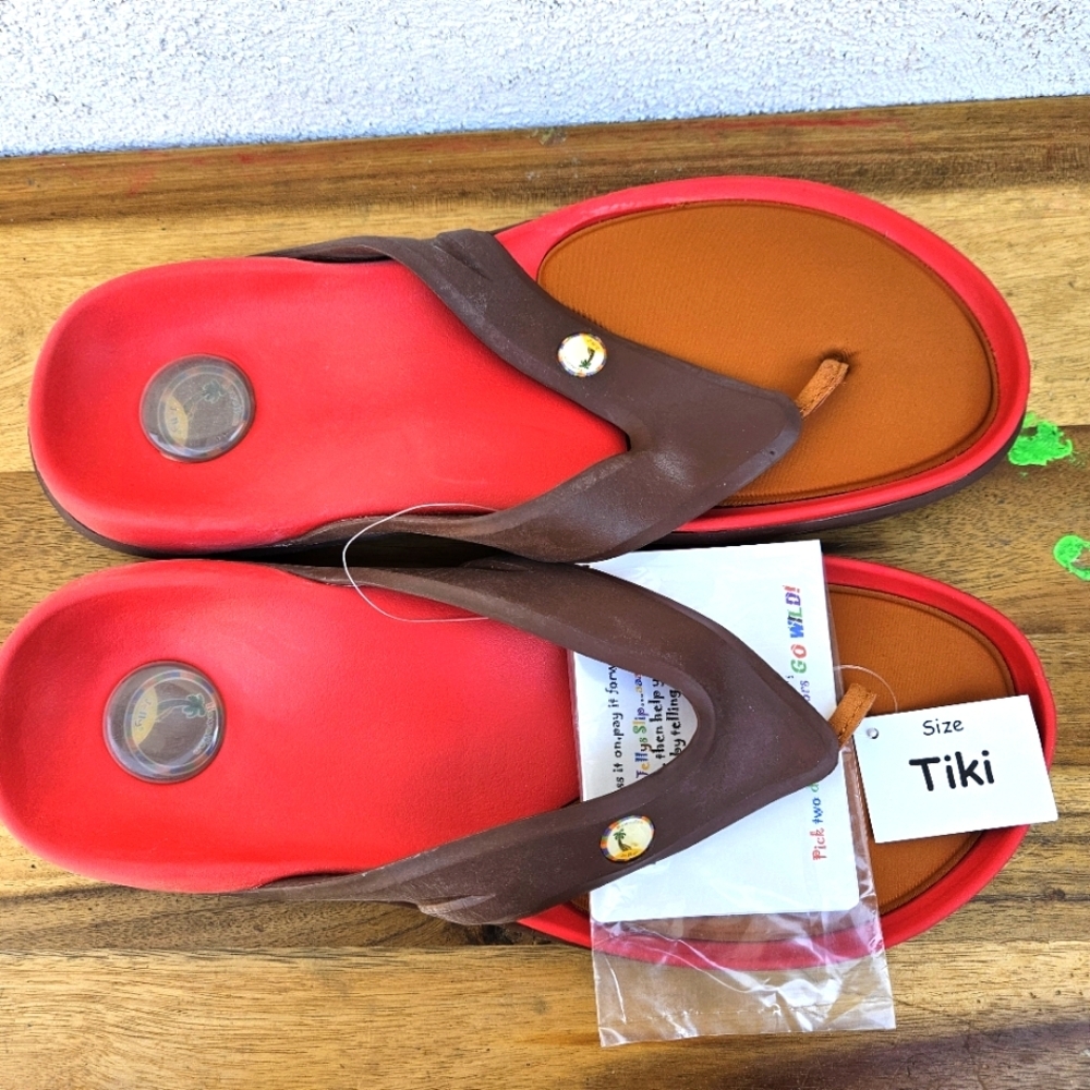 Hawaiian Jellys Ultra Comfort Kona Coffe Men Flip Flop Sandal Size 12 - Picture 9 of 15